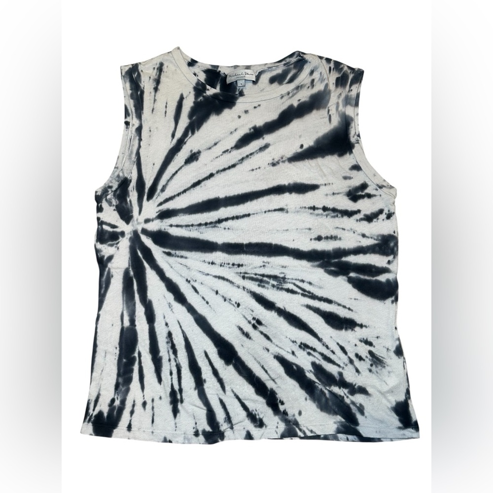 Michael Stars Black and Gray Tie-Dye Muscle Tee size small